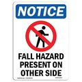 Amistad Notice Fall Hazard Present with Symbol OSHA Decal Sign AM2016133